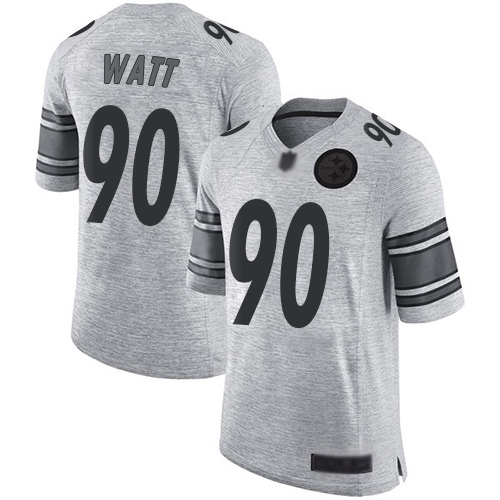 Men Pittsburgh Steelers Football 90 Limited Gray T J Watt Gridiron II Nike NFL Jersey